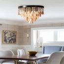 Modern amber & clear crystal led ceiling lamps for living room