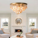 Modern amber & clear crystal led ceiling lamps for living room