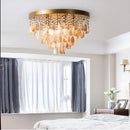 Modern amber & clear crystal led ceiling lamps for living room