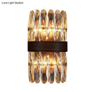 Modern amber & clear crystal wall sconce bedroom direct wired light