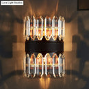 Modern amber & clear crystal wall sconce bedroom direct wired light