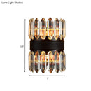Modern amber & clear crystal wall sconce bedroom direct wired light