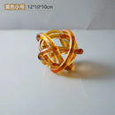 Modern amber & clear glass knot twist sculpture living room decor