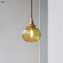 Modern amber glass ball led pendant light for dining room