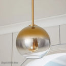 Modern amber glass ball led pendant light kitchen decor