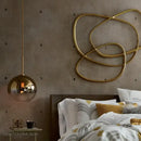 Modern amber glass ball led pendant light kitchen decor