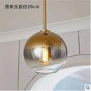 Modern amber glass ball led pendant light kitchen decor