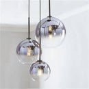 Modern amber glass ball led pendant light kitchen decor