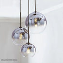 Modern amber glass ball led pendant light kitchen decor