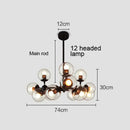Modern amber glass ball pendant light dining room chandelier