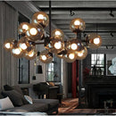 Modern amber glass ball pendant light dining room chandelier