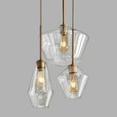 Modern amber glass chandelier amber and brass pendant light dining room
