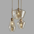 Modern amber glass chandelier amber and brass pendant light dining room