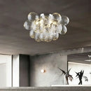 Modern amber glass chandelier led cluster – bedroom ceiling lamp