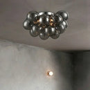 Modern amber glass chandelier led cluster – bedroom ceiling lamp
