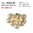 Modern amber glass chandelier led cluster – bedroom ceiling lamp