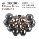 Modern amber glass chandelier led cluster – bedroom ceiling lamp