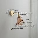 Modern amber glass copper led wall lamp bedroom sconce