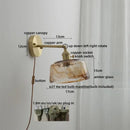 Modern amber glass copper led wall lamp bedroom sconce