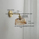 Modern amber glass copper led wall lamp bedroom sconce
