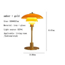 Modern amber glass desk lamp for home office with brass base