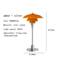 Modern amber glass desk lamp for home office with brass base