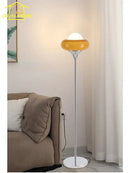 Modern amber glass iron led floor lamp for living room