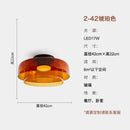 Modern amber glass led ceiling light for living room