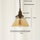 Modern amber glass led pendant light kitchen fluted scalloped lamp