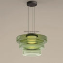 Modern amber glass led pendant lights dining room chandelier