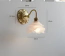 Modern amber glass led wall lamp bedroom brass sconce