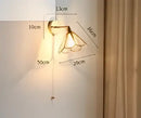 Modern amber glass led wall lamp bedroom brass sconce