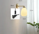 Modern amber glass led wall lamp bedroom brass sconce