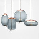 Modern amber glass pendant light bedroom gold accents