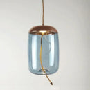 Modern amber glass pendant light bedroom gold accents