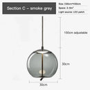 Modern amber glass pendant light bedroom gold accents