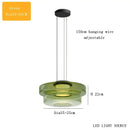 Modern amber glass plate ceiling pendant light dining room
