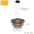 Modern amber glass plate ceiling pendant light dining room