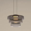 Modern amber glass plate ceiling pendant light dining room