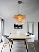 Modern amber glass plate ceiling pendant light dining room