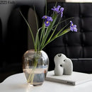 Modern amber glass vase transparent flower pot living room decor