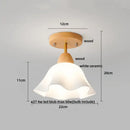 Modern amber glass wood led ceiling light for living room