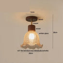 Modern amber glass wood led ceiling light for living room