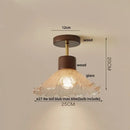 Modern amber glass wood led ceiling light for living room