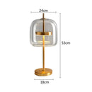 Modern amber & gray glass table lamp bedroom led gold light