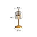 Modern amber & gray glass table lamp bedroom led gold light