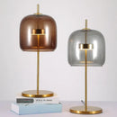 Modern amber & gray glass table lamp bedroom led gold light