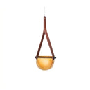 Modern amber & gray handmade leather glass pendant lamp bedroom