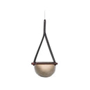 Modern amber & matte gray handmade glass pendant lamp bedroom light