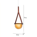 Modern amber & matte gray handmade glass pendant lamp bedroom light